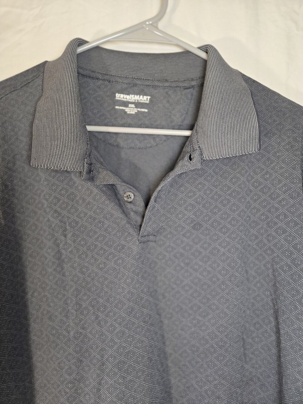 ROUNDTREE YORKE travelSMART US Mens Size 2X Golf Polo Shirt Diamond Pattern EUC